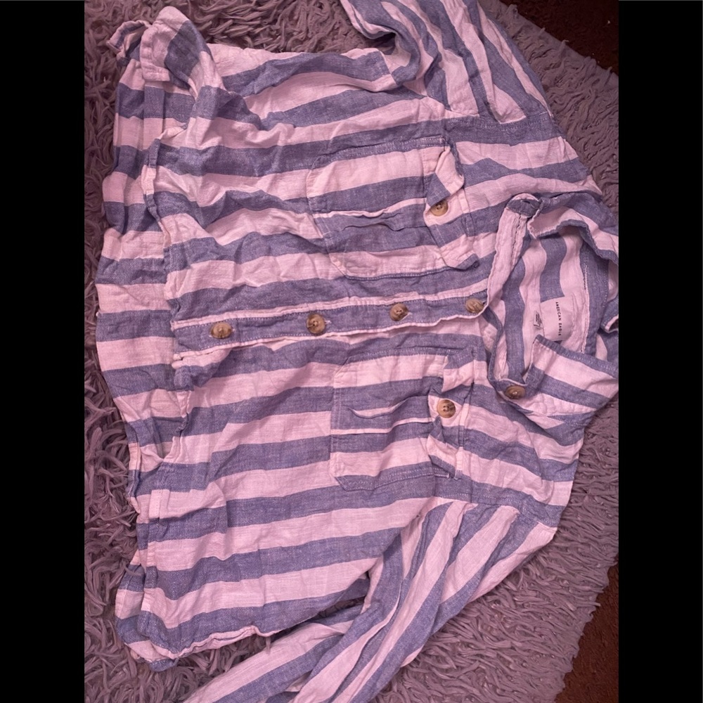 Blue button up shirt